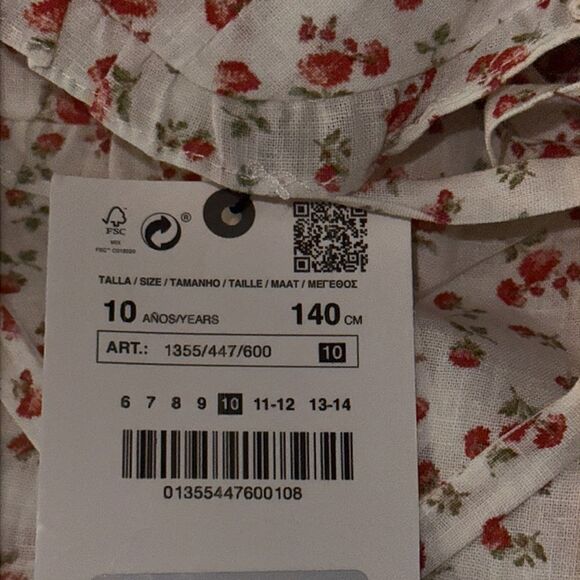 ZARA Kids | Cream | FLORAL LINEN ROMPER - Picture 7 of 8